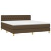 vidaXL Boxspring met matras en LED stof donkerbruin 180x200 cm