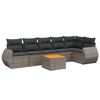 vidaXL 7-delige Loungeset met kussens poly rattan grijs