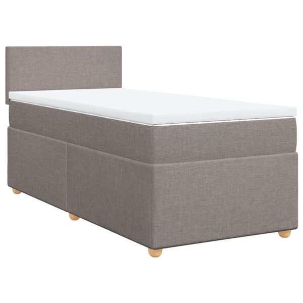 vidaXL Boxspring met matras stof taupe 90x200 cm