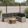 vidaXL 5-delige Loungeset met kussens poly rattan grijs