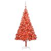 vidaXL Kunstkerstboom met verlichting en kerstballen 210 cm PVC rood