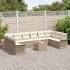 vidaXL Tuin Sofa Set met kussen 11 pcs Beige Poly riet