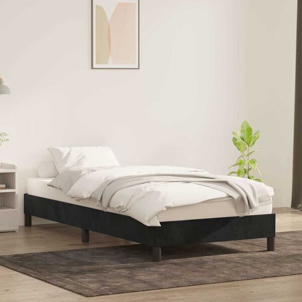vidaXL Bedframe zonder matras 80x210 cm fluweel zwart