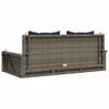 vidaXL Schommelbank met kussens 119x56x48 cm poly rattan grijs
