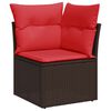 vidaXL 9-delige Loungeset met kussens poly rattan acacia bruin