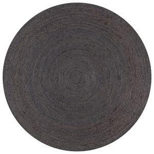 vidaXL Vloerkleed handgemaakt rond 120 cm jute donkergrijs