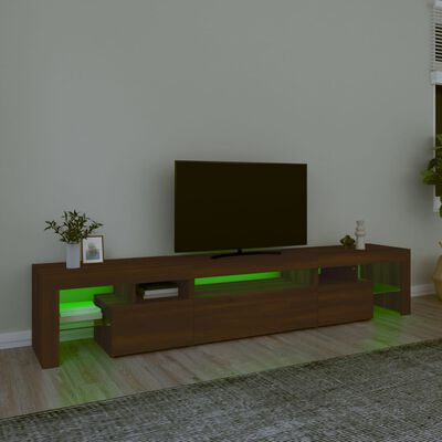 vidaXL Tv-meubel met LED-verlichting 215x36,5x40 cm bruin eikenkleur