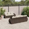 vidaXL 8-delige Loungeset met kussens poly rattan bruin