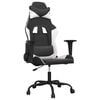 vidaXL Massage gamestoel kunstleer zwart en wit