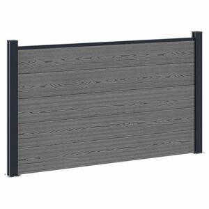 vidaXL Hekpaneel WPC en Aluminium Grijs
