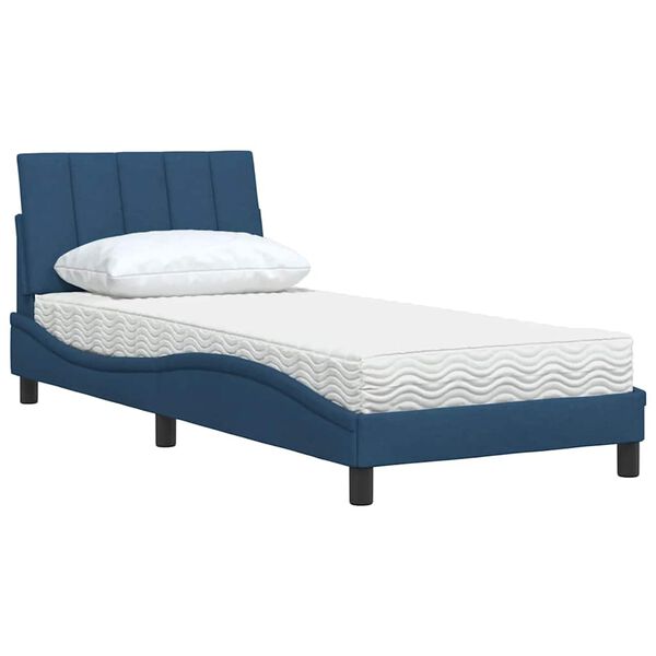 vidaXL Bed met matras "Hanko" stof blauw 80x200 cm