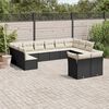 vidaXL 12-delige Loungeset met kussens poly rattan zwart