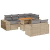 vidaXL 11-delige Tuinset met kussens poly rattan beige
