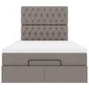 vidaXL Ottoman bed met matras en LED's 120x190 cm stof taupe