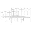 vidaXL Bedframe met hoofd- en voeteneinde metaal wit 150x200 cm