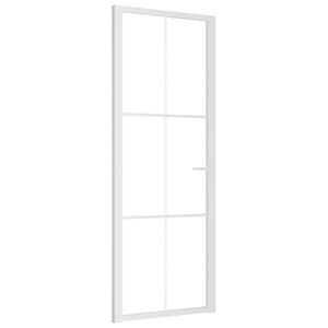 vidaXL Binnendeur 76x201,5 cm ESG-glas en aluminium wit