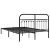 vidaXL Bedframe met hoofdbord metaal zwart 140x190 cm