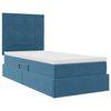 vidaXL Opbergbed met LED met matras Donkerblauw 90 x 200 cm Fluweel