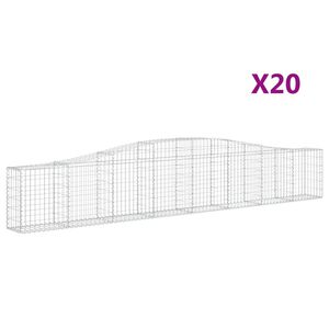 vidaXL Schanskorven 20 st gewelfd 400x30x60/80 cm ijzer