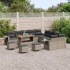 vidaXL Tuin Sofa Set met kussen met opslag 14 pcs Grijs poly rattan