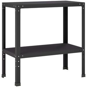 vidaXL Planttafel 100 x 40 x 80 cm Gepoedercoat staal Zwart