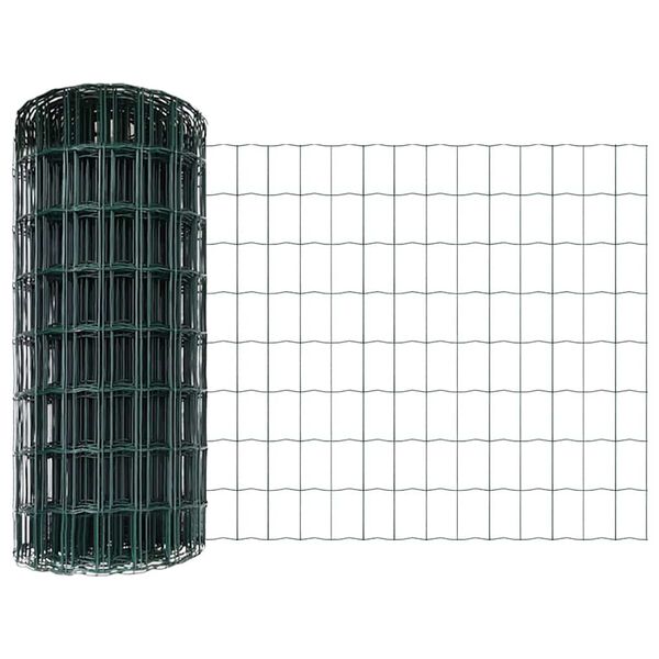 vidaXL Hek met Paal Groen 0,8 x 10 m Staal en PVC