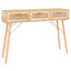 vidaXL Wandtafel 105x30x75 cm massief grenenhout en natuurlijk rattan