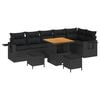 vidaXL Tuinbankenset 9 st Zwart poly rattan