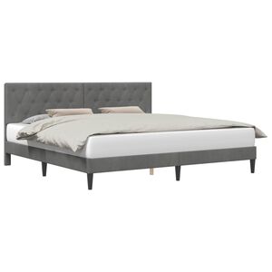 vidaXL Bedframe met hoofdeinde Donkergrijs 180 x 200 cm Fluweel