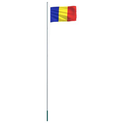 vidaXL Vlag met vlaggenmast Roemenië 6,2 m aluminium