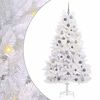 vidaXL Kunstkerstboom 210 cm PVC en staal Wit