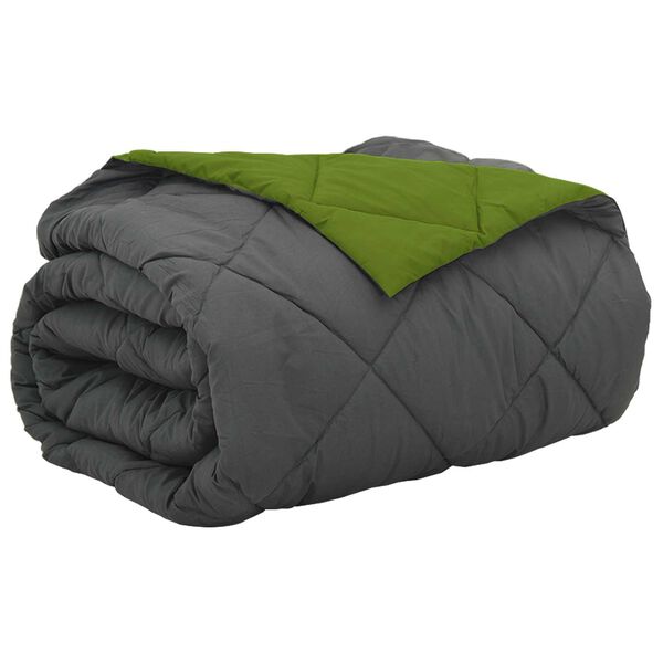 vidaXL Zomerdekbed Groen en Antraciet 240 x 260 cm Microfiber