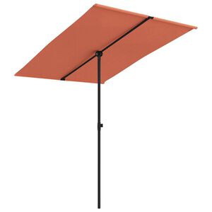 vidaXL Parasol met aluminium paal 2x1,5 m terracottakleurig