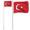 vidaXL Vlag met vlaggenmast Turkije 6,08 m aluminium