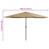 vidaXL Parasol met metalen paal 390 cm taupe