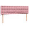 vidaXL Boxspring met matras en LED fluweel roze 160x220 cm