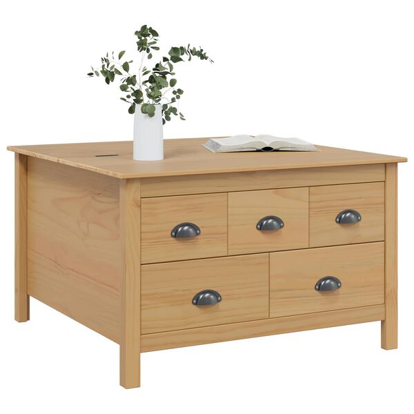 vidaXL Salontafel Honingbruin 79.5 x 79.5 x 49 cm Massief Vurenhout