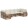 vidaXL Tuinbankenset 7 st 7-Aantal zitplaatsen Beige en Cr&egrave;me Wit