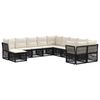 vidaXL Tuinbankenset 11 pcs Zwart poly rattan