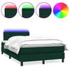 vidaXL Boxspring met matras en LED fluweel donkergroen 120x210 cm