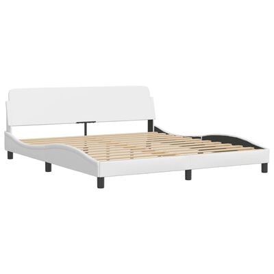 vidaXL Bedframe met hoofdbord kunstleer wit 180x200 cm