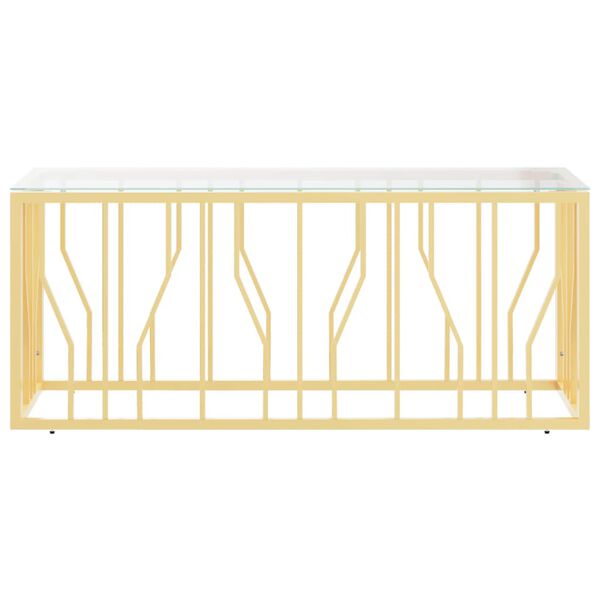 vidaXL Salontafel 110x45x45 cm roestvrij staal en glas