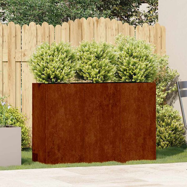 vidaXL Plantenbak roestig 120x40x80 cm weervast staal