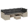 vidaXL Bankstel met kussen Lichtgrijs 55 x 55 x 37 cm poly rattan