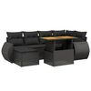 vidaXL 7-delige Loungeset met kussens poly rattan grijs