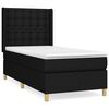 vidaXL Boxspring met matras stof zwart 90x190 cm