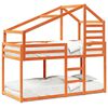 vidaXL Stapelbed met dak massief grenenhout wasbruin 75x190 cm