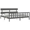 vidaXL Bedframe met hoofdbord massief hout grijs 200x200 cm