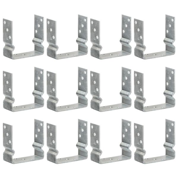 vidaXL Grondankers 12 st 14x6x15 cm gegalvaniseerd staal zilverkleurig