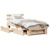 vidaXL Bedframe met hoofdeinde Naturel 75 x 190 cm Massief grenenhout